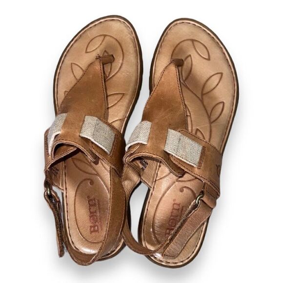 Born Belluno Leather Sandals Brown/Nut F00006 Women's 9M - Picture 9 of 10